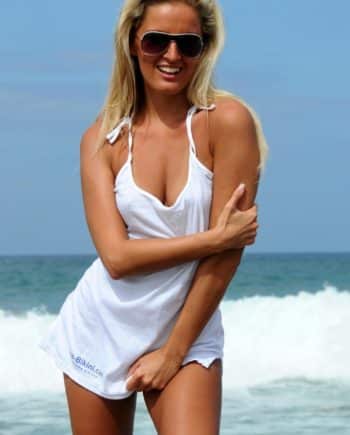 mini dress bikini white cotton product blonde