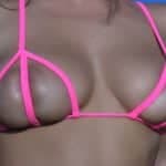 vertical peekaboo bikini top hotpink product